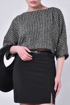 بلوز آستین کوتاه ژاکارد