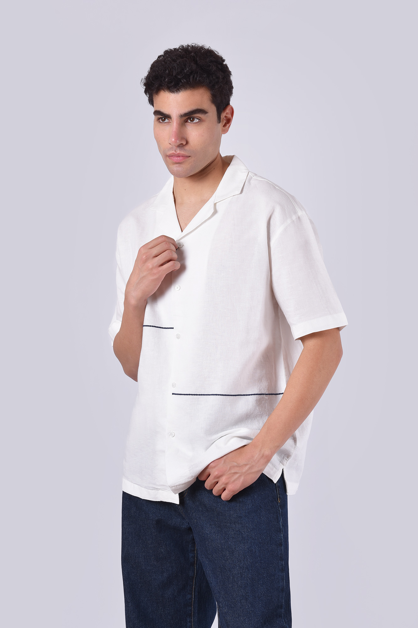 پیراهن آستین کوتاه لینن