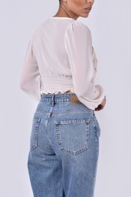 بلوز آستین بلند طرحدار