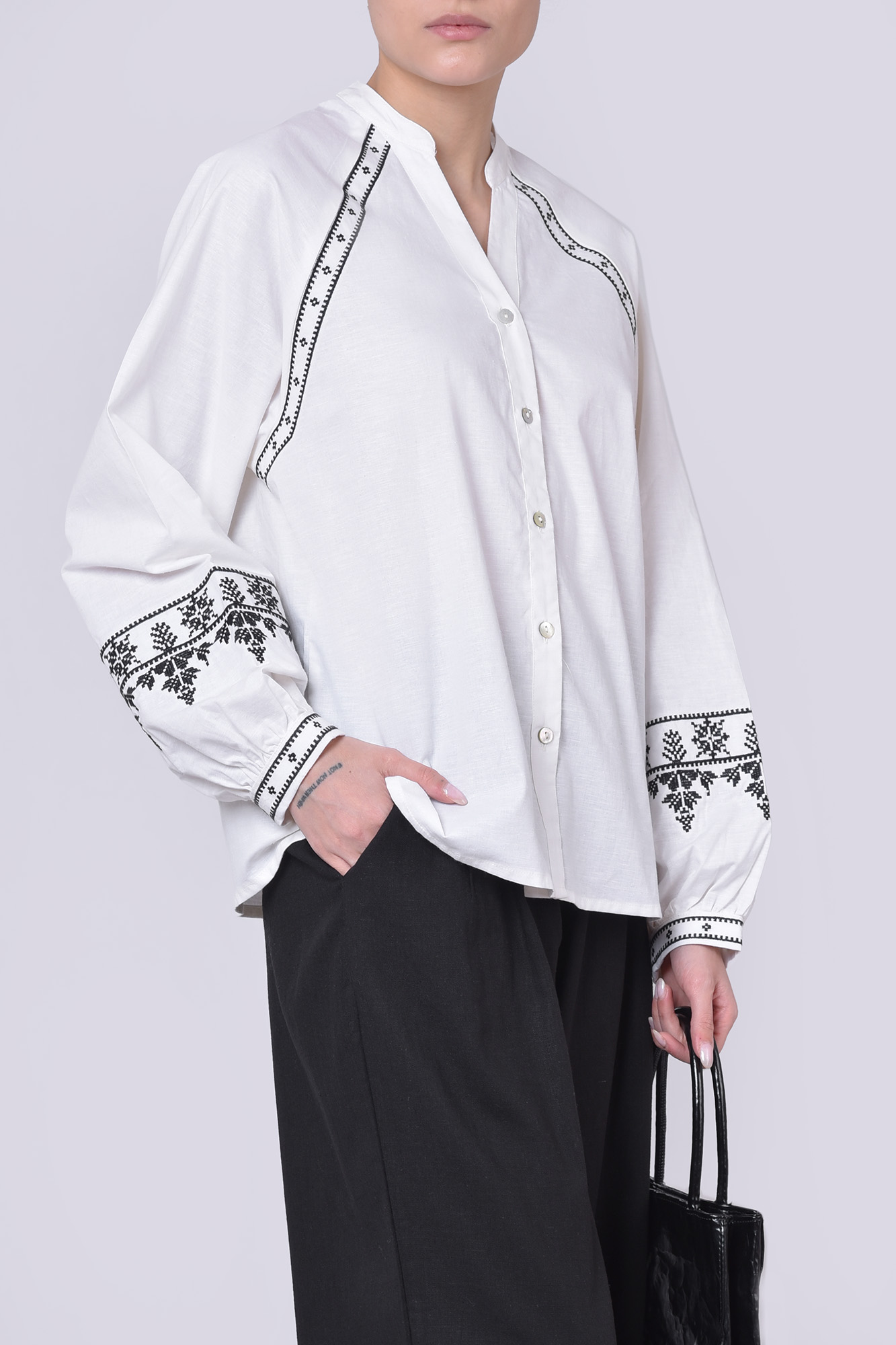 شومیز آستین بلند گلدوزی