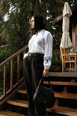 شومیز آستین بلند گلدوزی