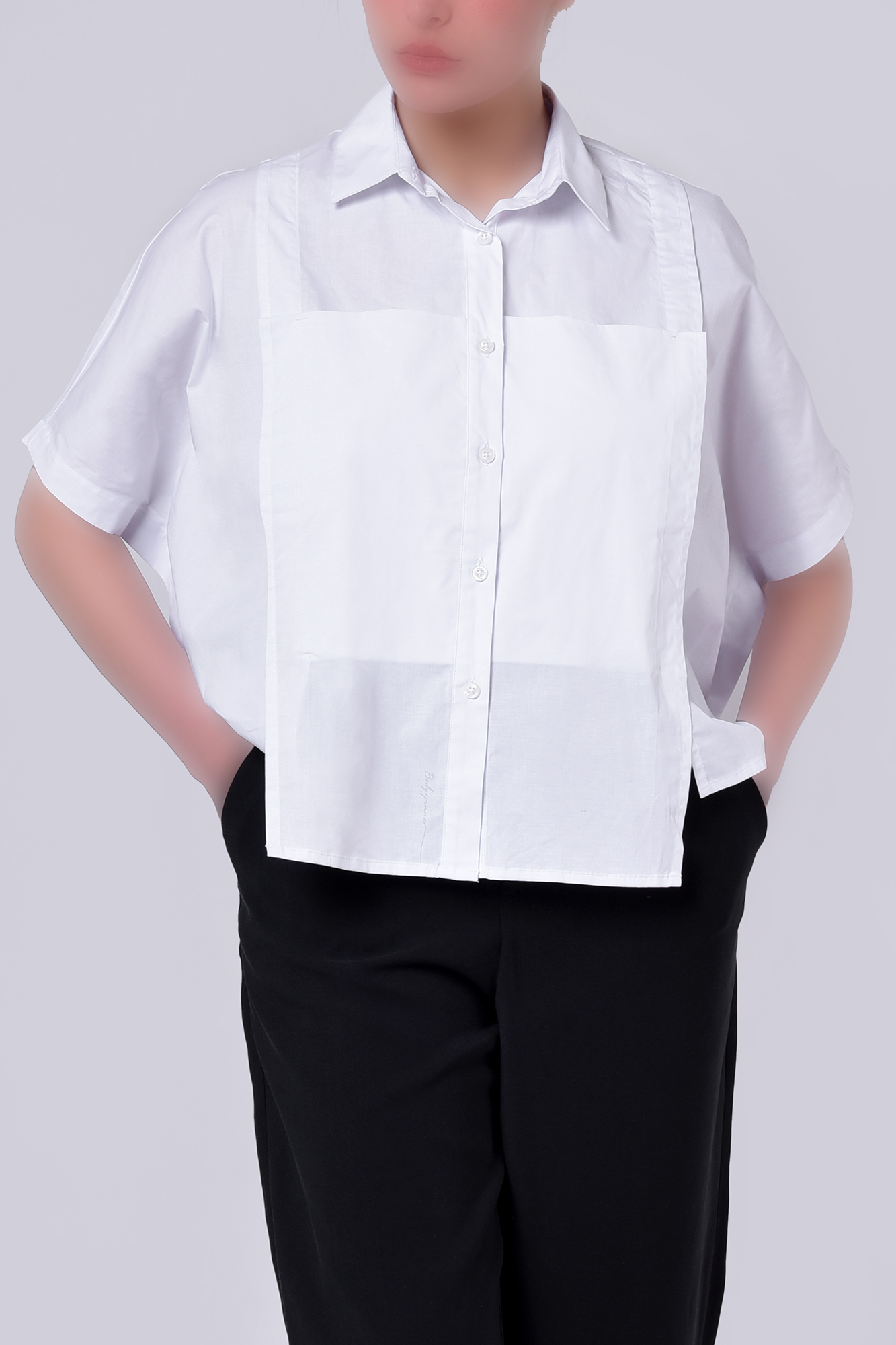 شومیز آستین کوتاه پوپلین