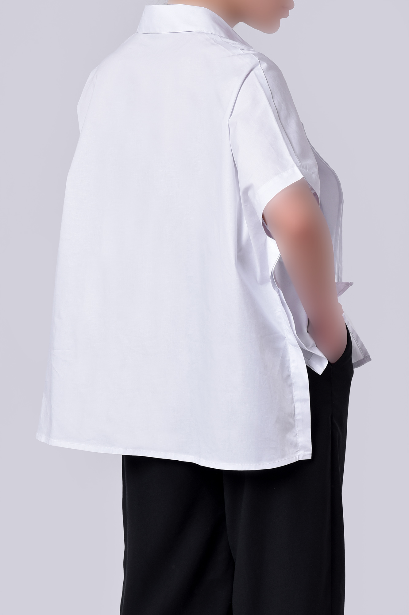 شومیز آستین کوتاه پوپلین