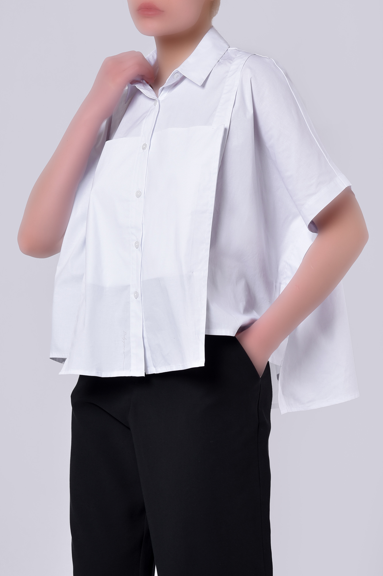 شومیز آستین کوتاه پوپلین