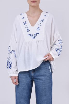 بلوز آستین بلند لینن