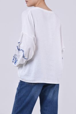 بلوز آستین بلند لینن