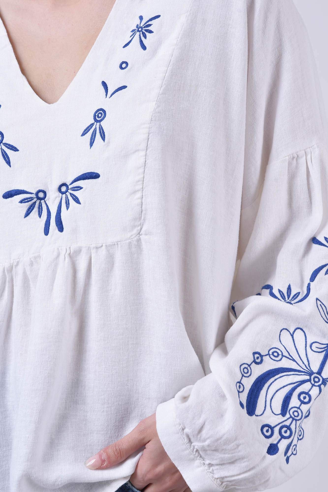 بلوز آستین بلند لینن