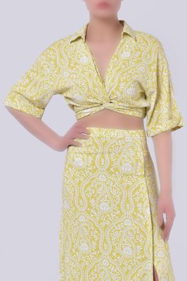 بلوز آستین کوتاه طرحدار