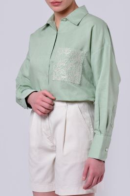 شومیز آستین بلند لینن