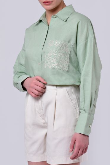 شومیز آستین بلند لینن