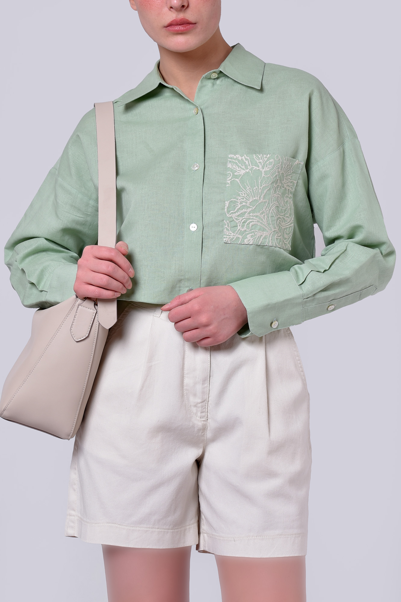 شومیز آستین بلند لینن