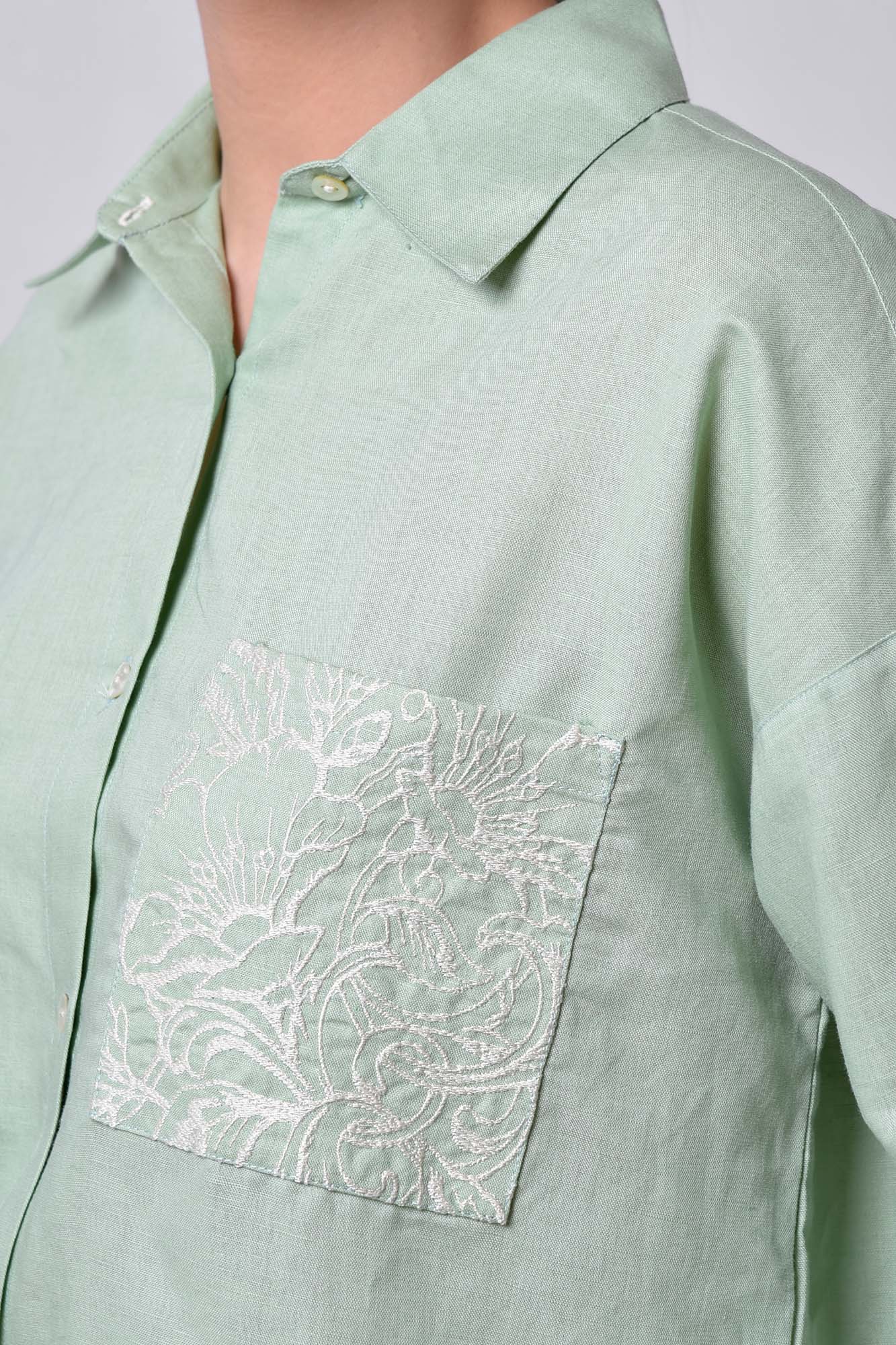 شومیز آستین بلند لینن