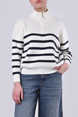 بافت نیم زیپ راه راه زنانه