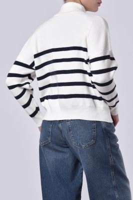 بافت نیم زیپ راه راه زنانه