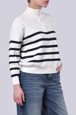 بافت نیم زیپ راه راه زنانه