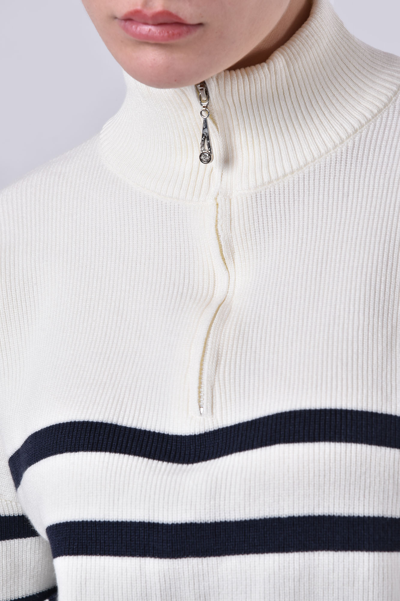 بافت نیم زیپ راه راه زنانه