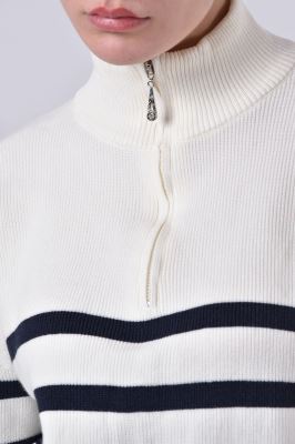 بافت نیم زیپ راه راه زنانه