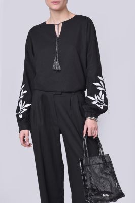 بلوز آستین بلند گلدوزی