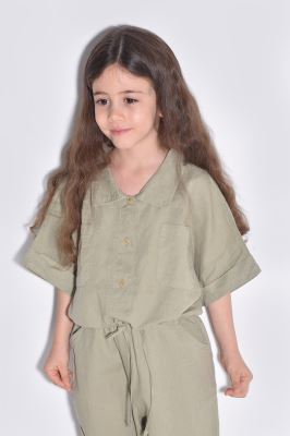 شومیز آستین کوتاه لینن