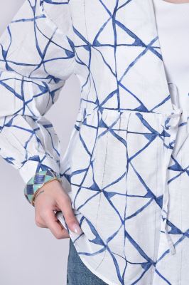 شومیز آستین بلند طرحدار