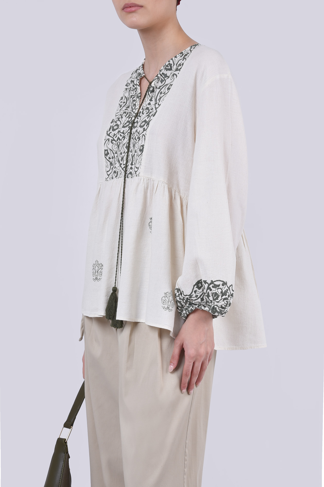 بلوز آستین بلند چاپی