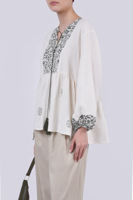 بلوز آستین بلند چاپی