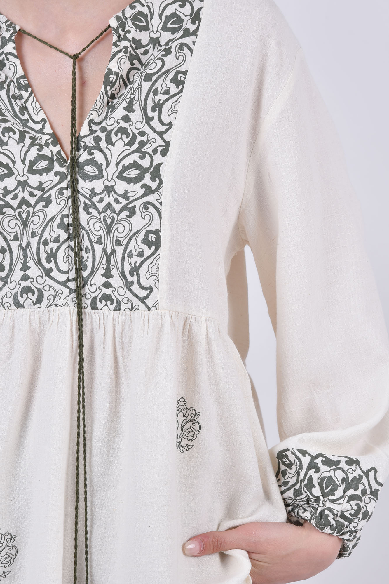 بلوز آستین بلند چاپی