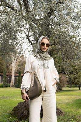 بلوز آستین بلند چاپی