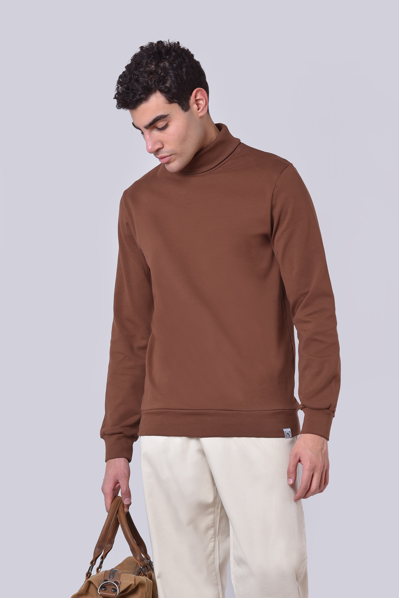 تیشرت آستین بلند یقه اسکی ساده