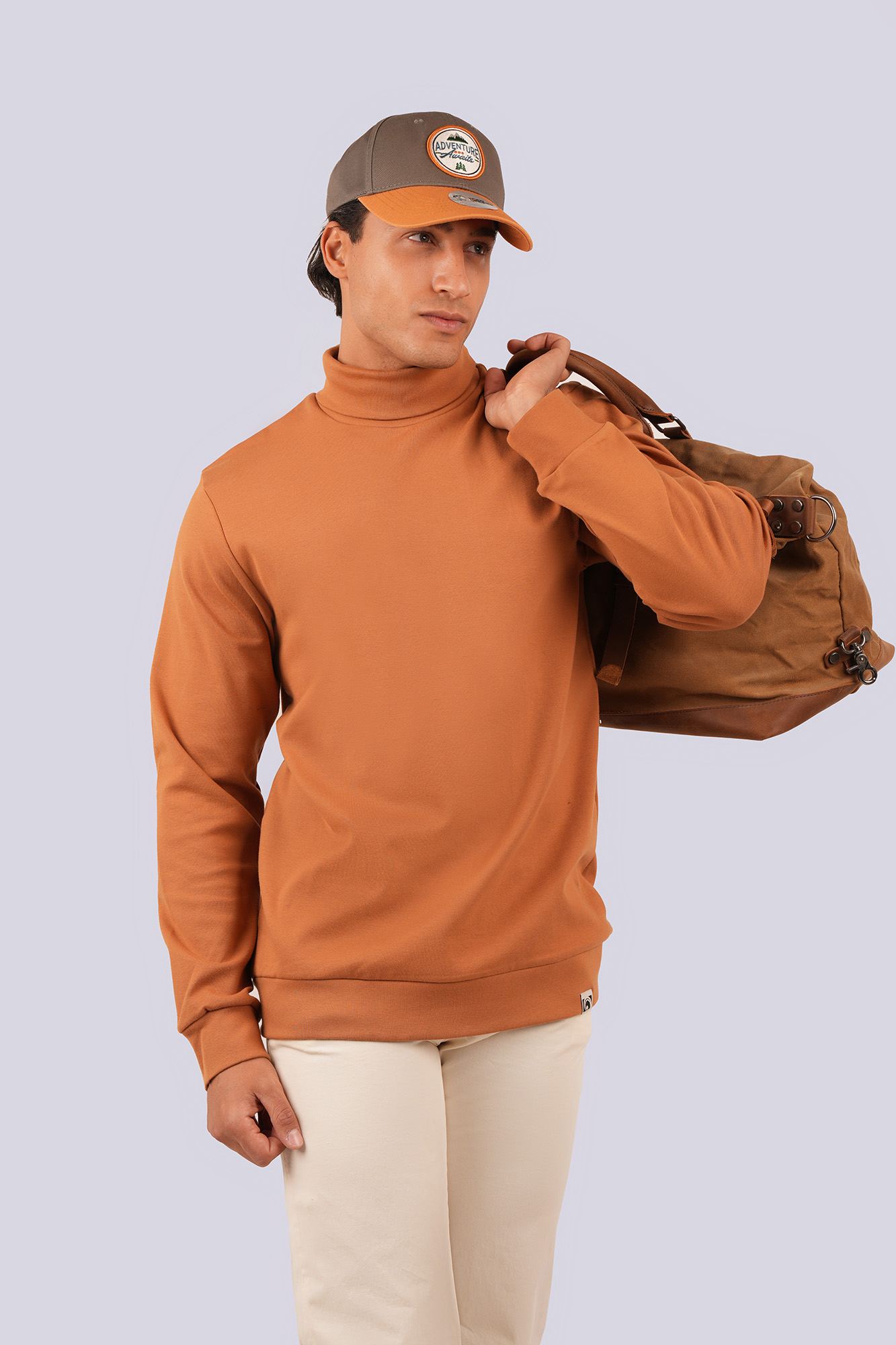 تیشرت آستین بلند یقه اسکی ساده