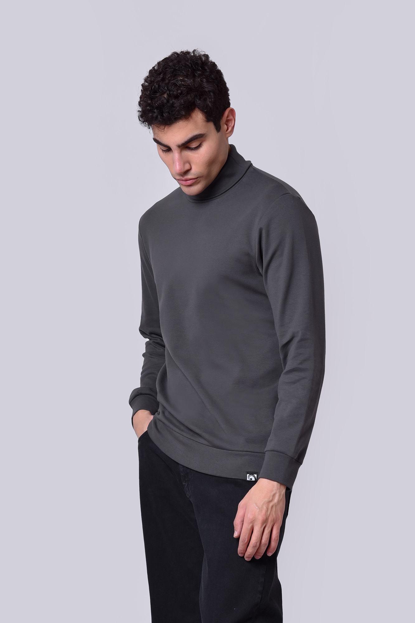 تیشرت آستین بلند یقه اسکی ساده