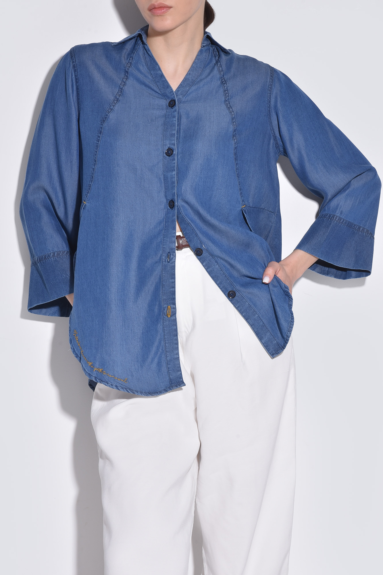 مانتو جین گلدوزی