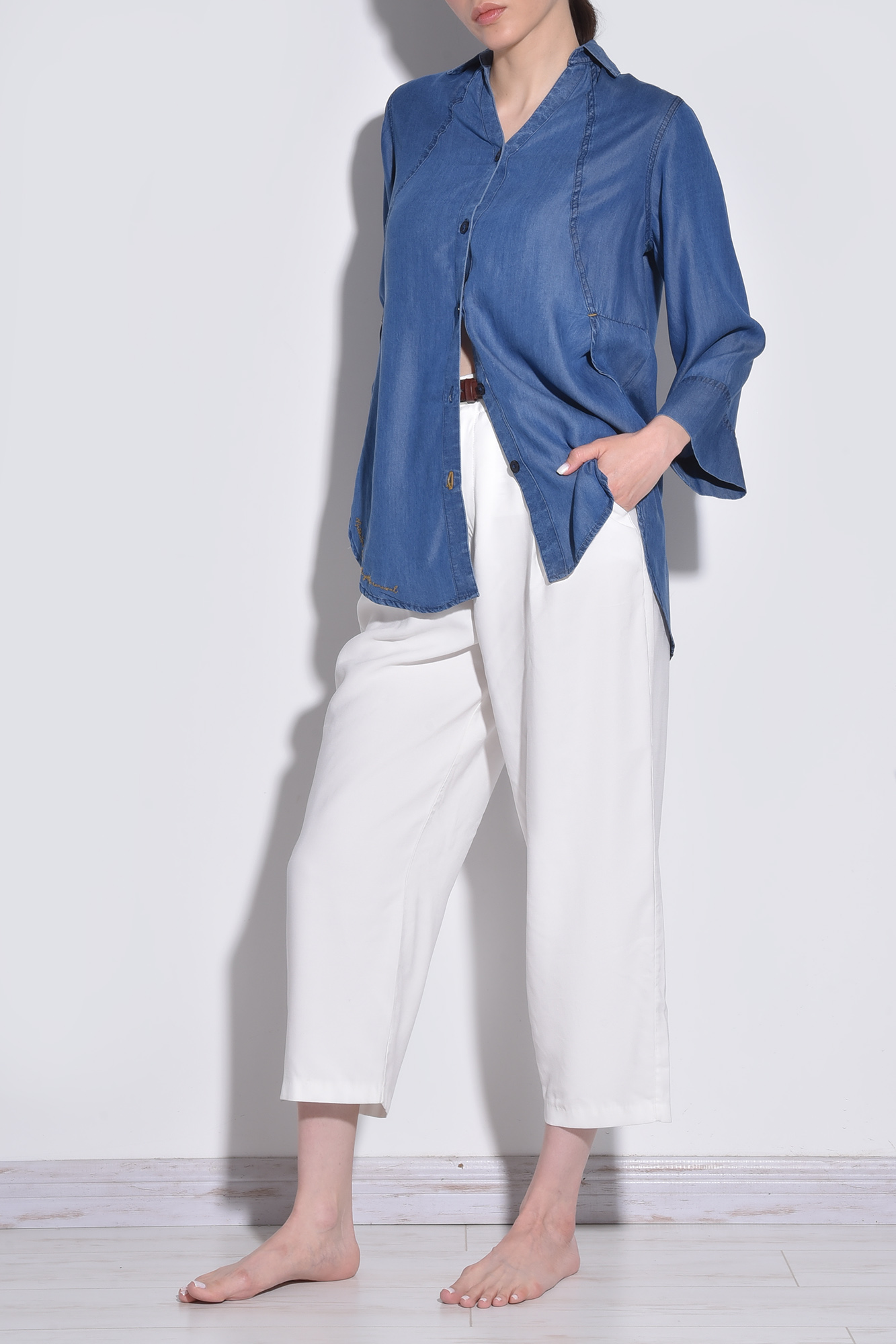 مانتو جین گلدوزی