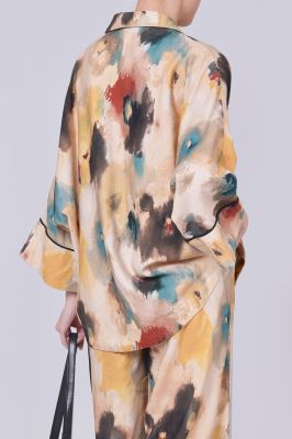 شومیز آستین بلند طرحدار