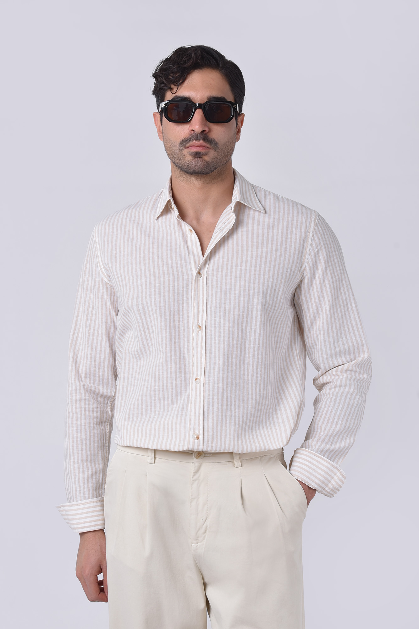 پیراهن آستین بلند راه راه