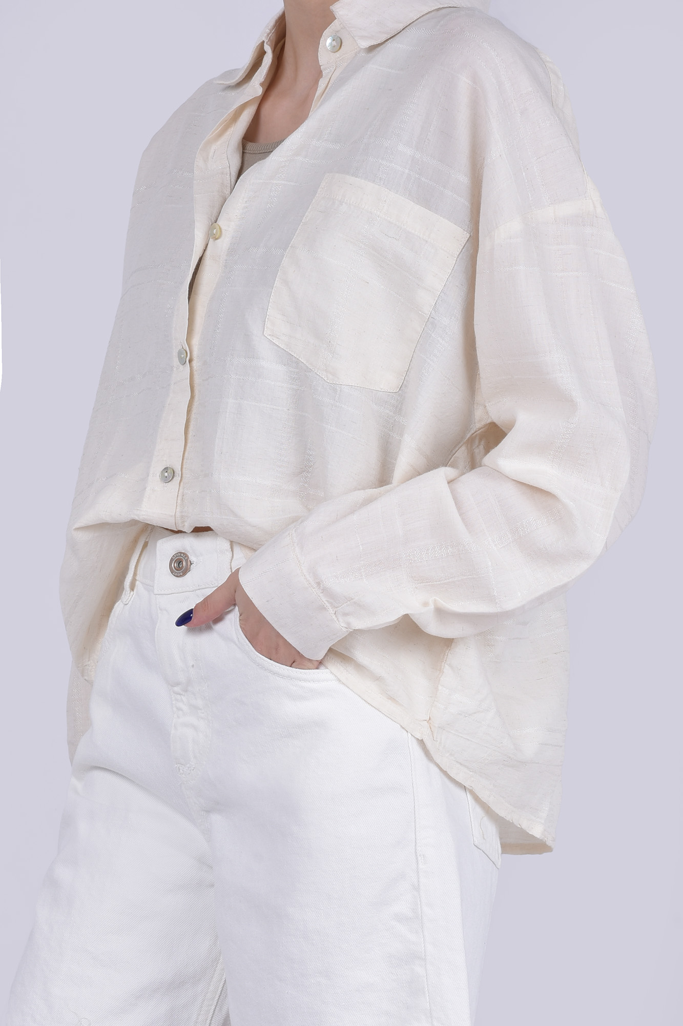 شومیز آستین بلند طرحدار (دو تکه)