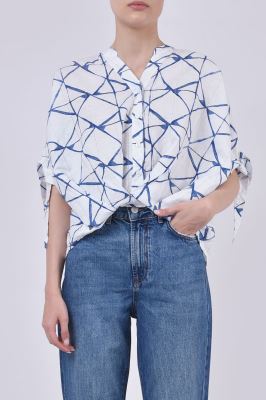 بلوز آستین کوتاه طرحدار