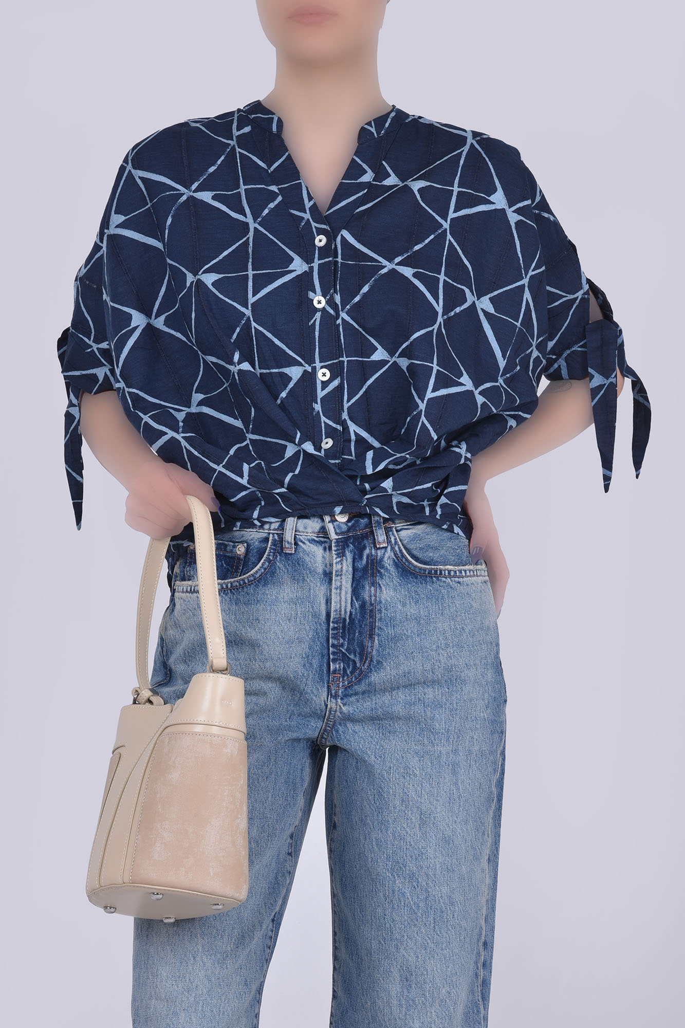 بلوز آستین کوتاه طرحدار