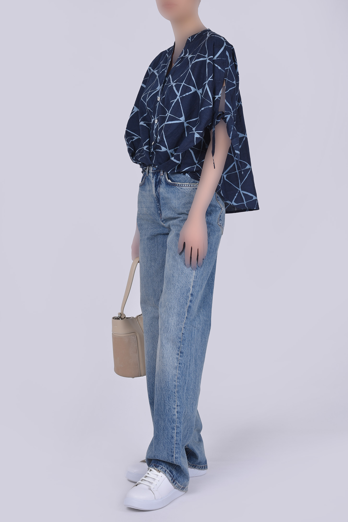 بلوز آستین کوتاه طرحدار