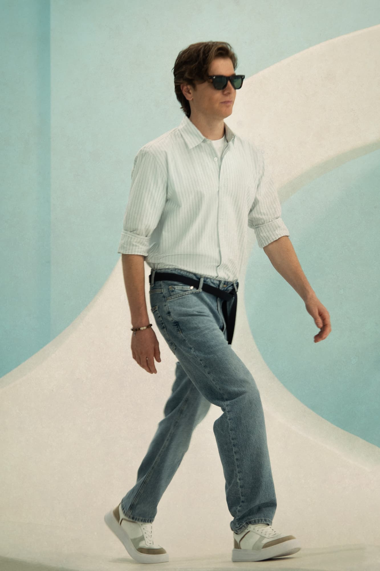 پیراهن آستین بلند راه راه