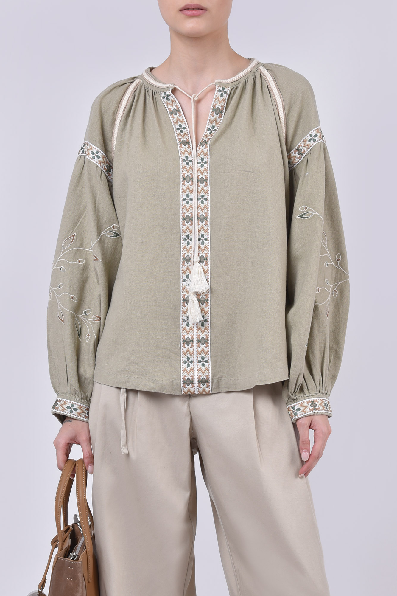 بلوز آستین بلند گلدوزی