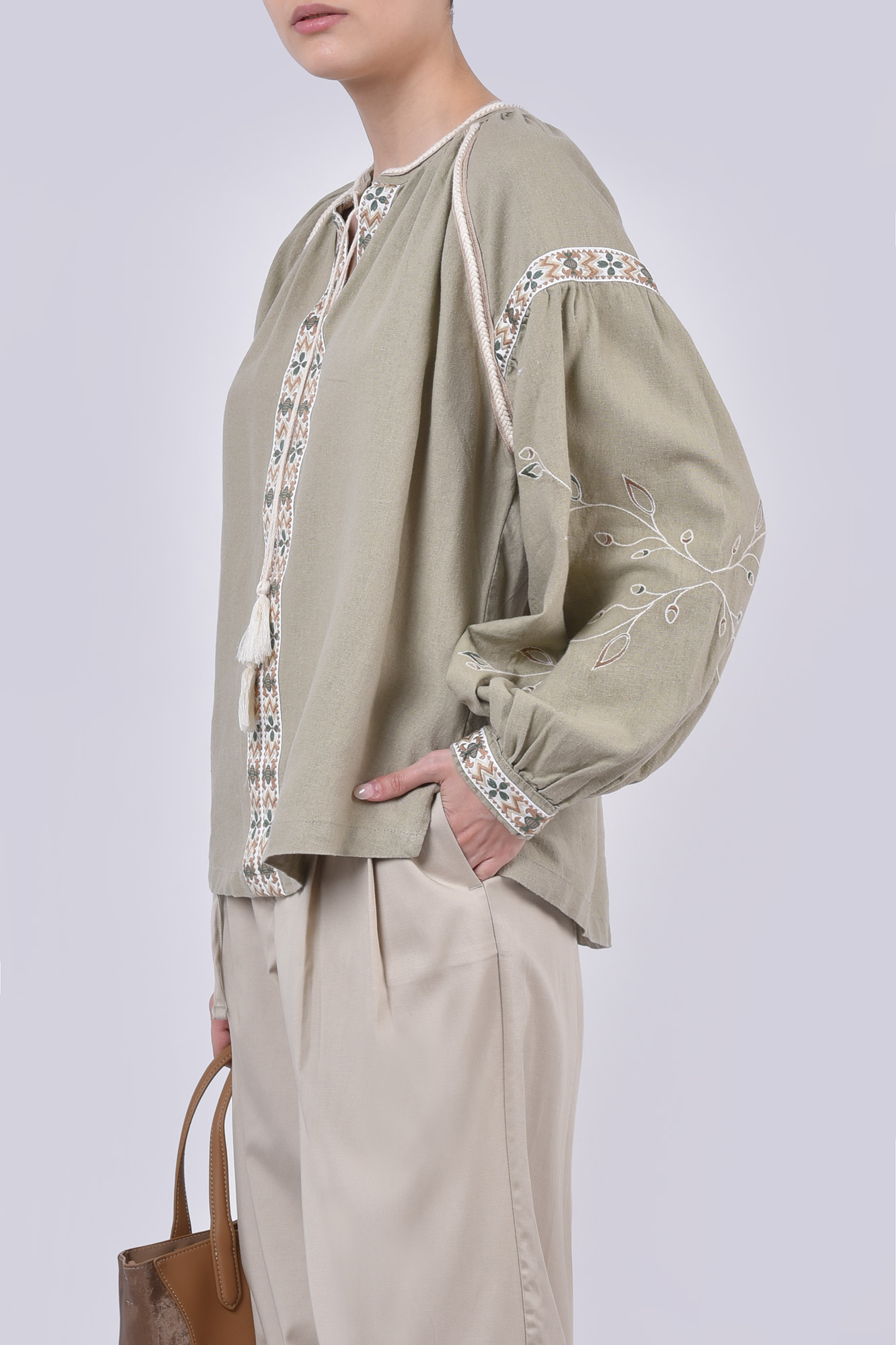 بلوز آستین بلند گلدوزی