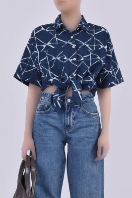 شومیز آستین کوتاه طرحدار