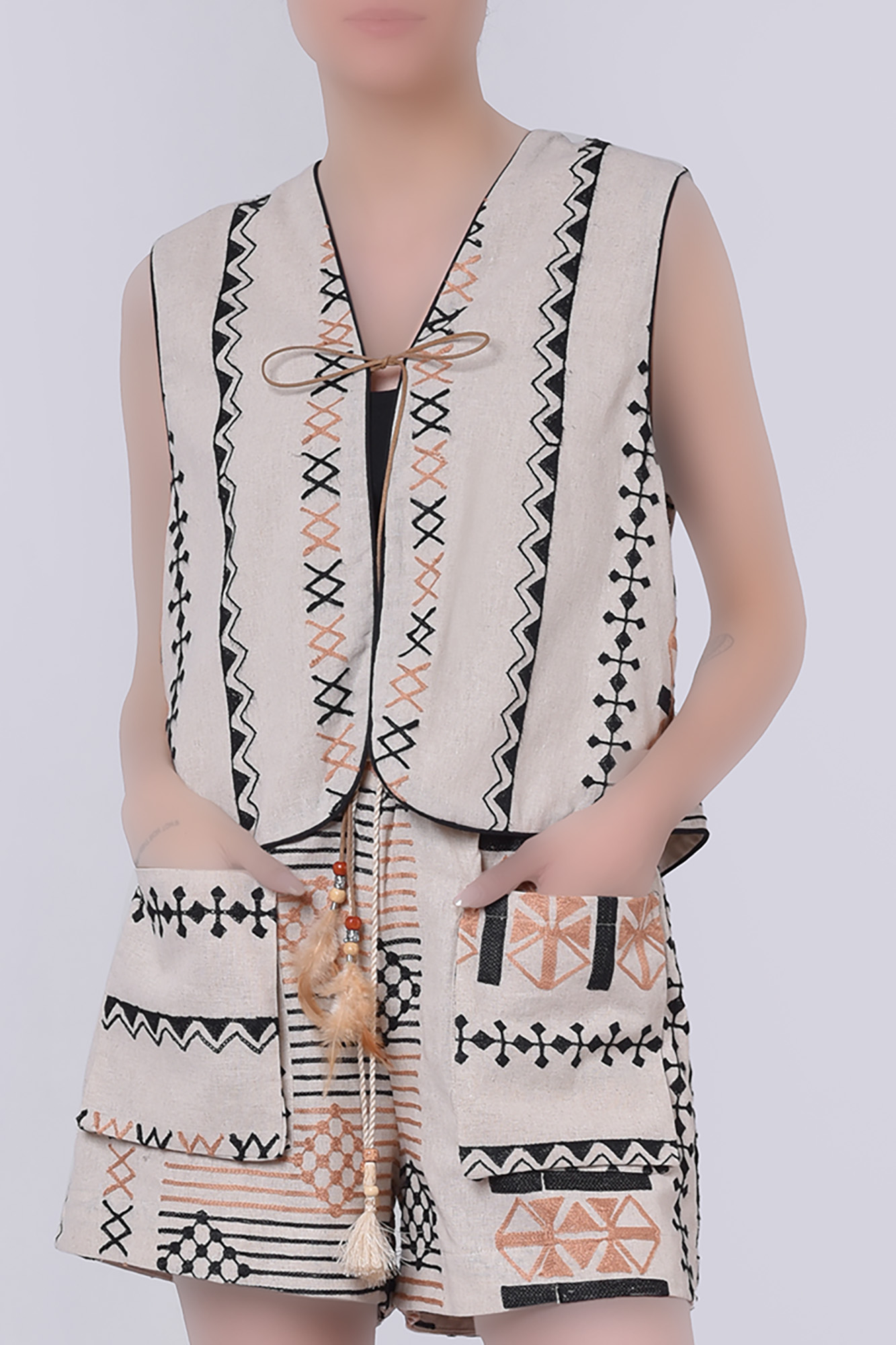 وست کوتاه لینن