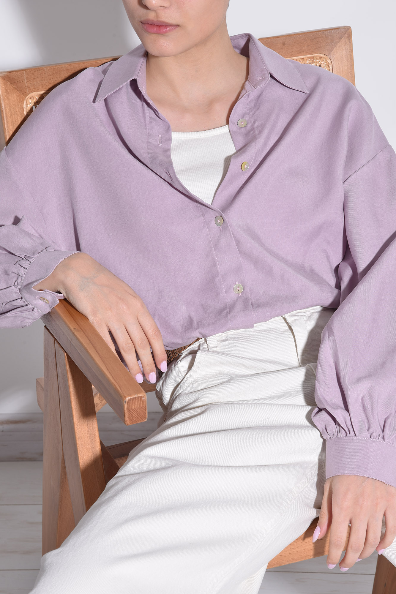 بلوز آستین بلند ساده