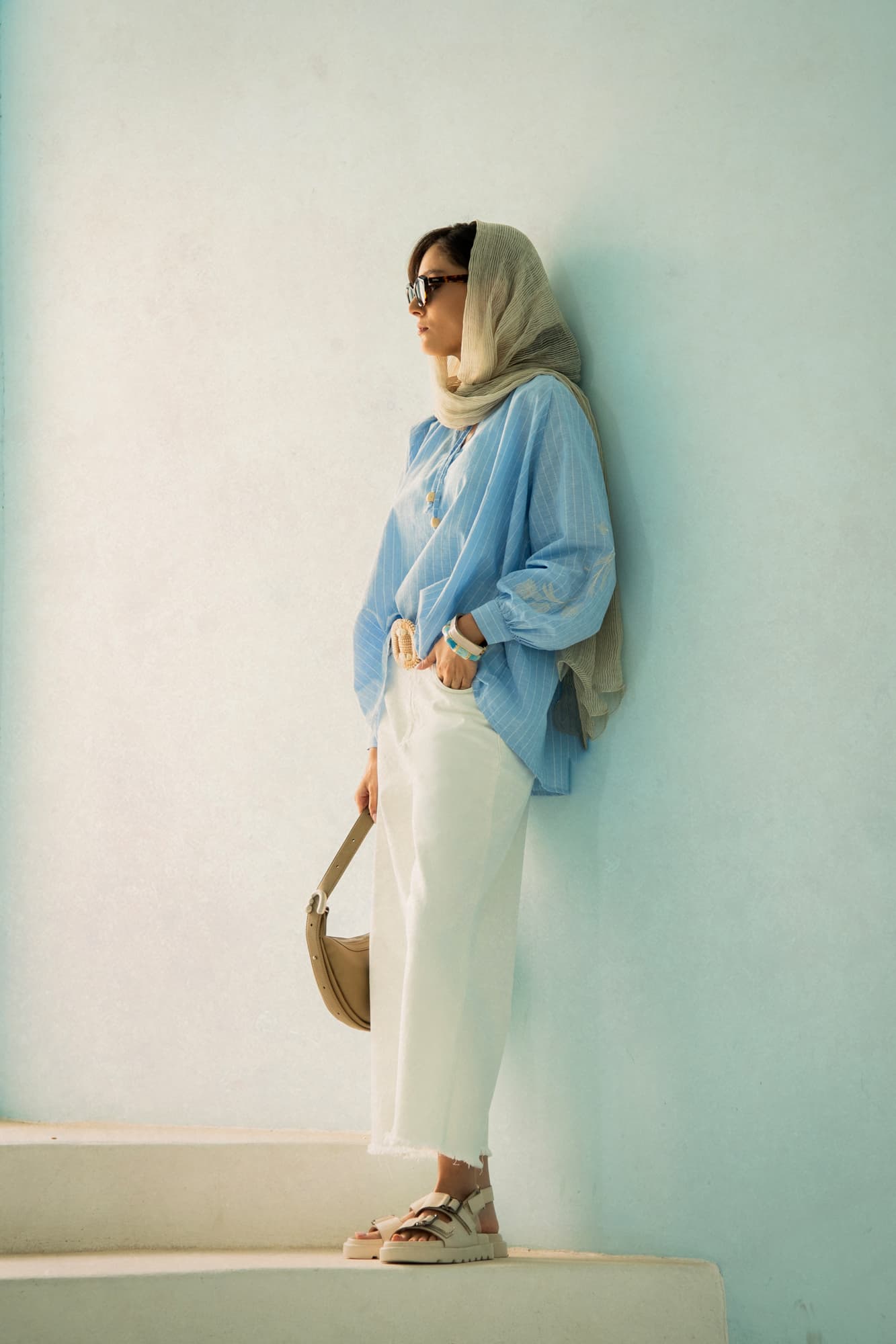 بلوز آستین بلند لینن