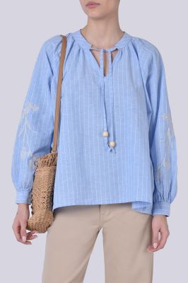 بلوز آستین بلند لینن