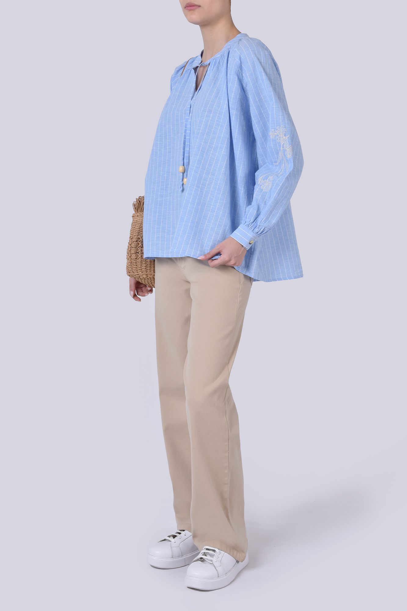 بلوز آستین بلند لینن