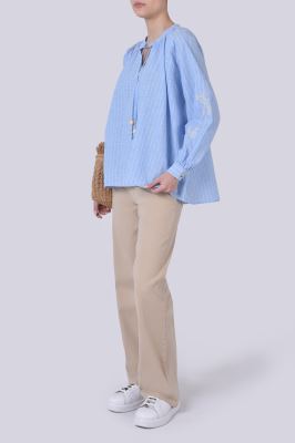 بلوز آستین بلند لینن