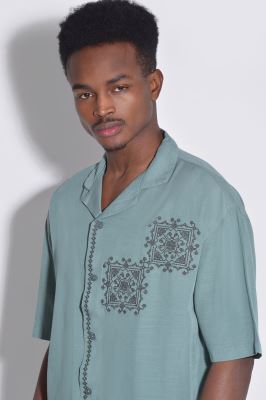 پیراهن آستین کوتاه گلدوزی